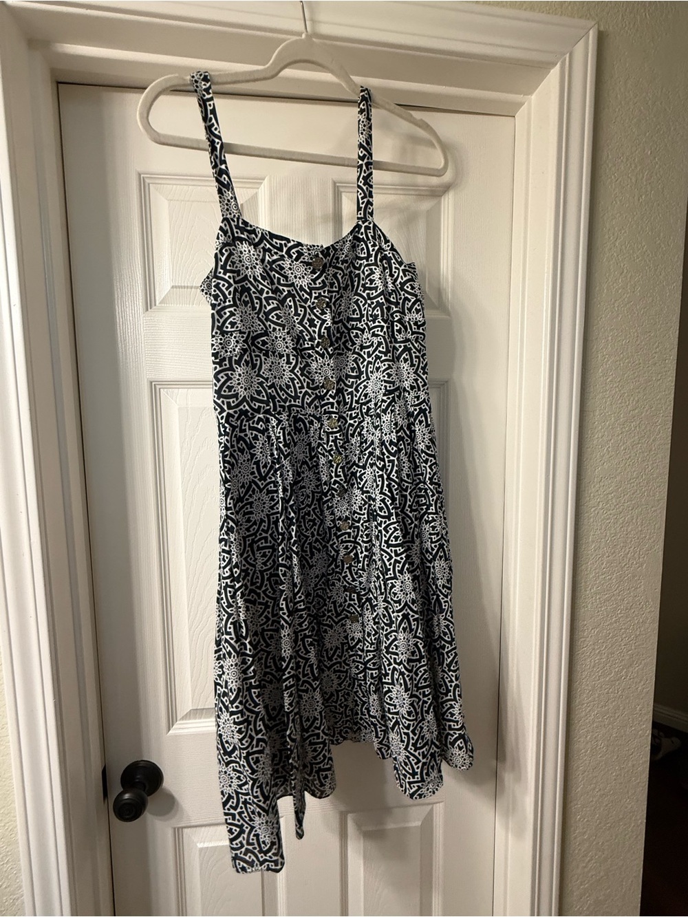 Tory Burch Navy White Medallion Cotton Sundress